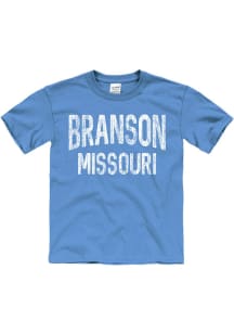 Branson Youth Blue Arch Wordmark Short Sleeve T-Shirt