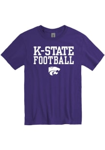K-State Wildcats Purple Football Stacked Short Sleeve T Shirt