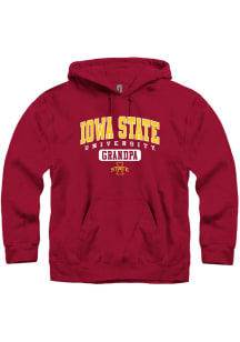 Iowa State Cyclones Mens Crimson Grandpa Pill Long Sleeve Hoodie
