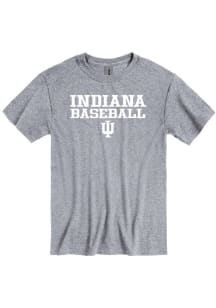 Indiana Hoosiers Grey Baseball Short Sleeve T Shirt