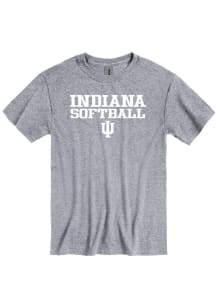 Indiana Hoosiers Grey Softball Short Sleeve T Shirt