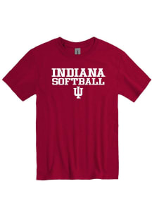 Indiana Hoosiers Crimson Softball Short Sleeve T Shirt