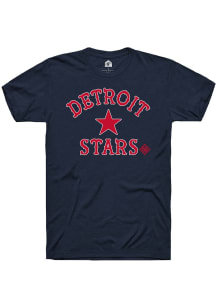 Rally Detroit Stars Navy Blue Number 1 Graphic Short Sleeve Fashion T Shirt