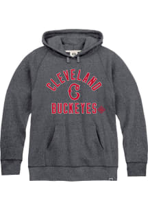 Rally Cleveland Buckeyes Mens Navy Blue Number 1 Graphic Fashion Hood