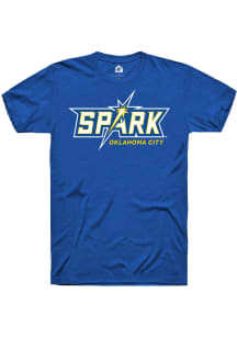 Rally OKC Sparks Blue Wordmark Short Sleeve T Shirt