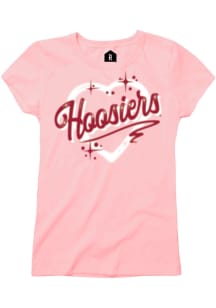 Rally Indiana Hoosiers Girls Pink Airbrush Short Sleeve Tee