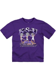Willie The Wildcat  Rally K-State Wildcats Toddler Grey K-S-U Chant Short Sleeve T-Shirt