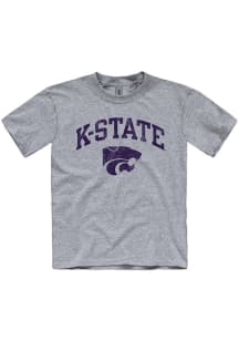 K-State Wildcats Youth Grey Powercat Short Sleeve T-Shirt