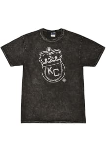 Rally Kansas City Monarchs Black Tonal Crown Short Sleeve Fashion T Shirt