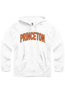 Princeton Tigers Mens White Arch Name Long Sleeve Hoodie