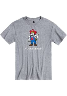 Rally Nebraska Cornhuskers Grey Volleyball Herbie Short Sleeve T Shirt
