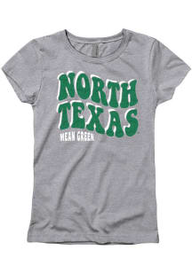 North Texas Mean Green Girls Grey Warping Sparkle Short Sleeve Tee