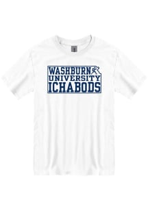 Washburn Ichabods White State Outline Short Sleeve T Shirt