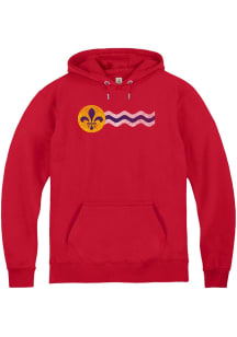 St Louis Mens Red Flag Long Sleeve Hoodie