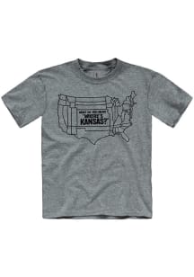 Kansas Youth Grey What Do You Mean Short Sleeve T-Shirt
