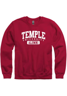 Temple Owls Mens Cardinal Alumni Pill Long Sleeve Crew Sweatshirt