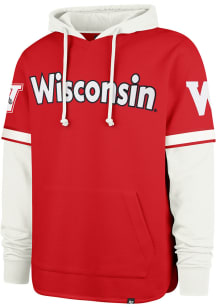 47 Wisconsin Badgers Mens Red Threefold Seventies Fashion Hood