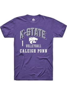 Caleigh Ponn K-State Wildcats Purple NIL Arch Logo Short Sleeve Player T Shirt