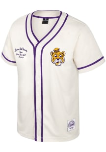 Colosseum LSU Tigers Mens White Vintage Logo Baseball Jersey
