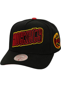 Mitchell and Ness Houston Rockets Hardwood Classic Class Act Pro Adjustable Hat - Black