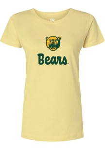 Summit Sportswear Baylor Bears Womens Yellow Rhinestone Short Sleeve T-Shirt
