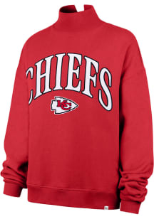 47 Kansas City Chiefs Womens Red Mock Neck Crew Sweatshirt