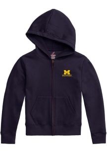 Michigan Wolverines Youth Navy Blue Team Logo Long Sleeve Full Zip Jacket