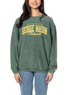 George Mason University Womens Green Corded Crew Sweatshirt