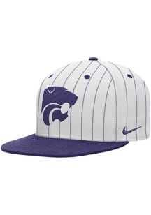 Nike K-State Wildcats White Pinstripe Pro Flat Brim Mens Snapback Hat