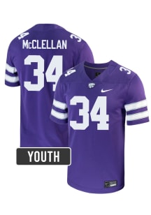 Nick Mcclellan K-State Wildcats Youth Purple Nike NIL Name And Number Football Jersey