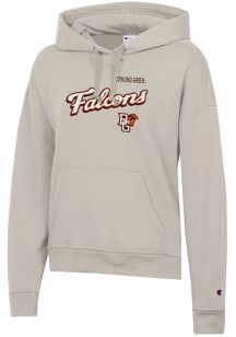 Champion Bowling Green Falcons Womens Oatmeal Script Powerblend Hooded Sweatshirt