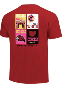 Miami RedHawks Womens Red Preppy Posters Short Sleeve T-Shirt