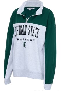 Michigan State Spartans Womens Green Huddle Qtr Zip