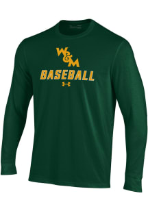 Under Armour William & Mary Tribe Green Baseball Performance Long Sleeve T Shirt