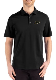 Cutter and Buck Purdue Boilermakers Mens Black Advantage Refresh Short Sleeve Polo