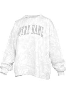 Pressbox Notre Dame Fighting Irish Womens White Camo Crew Sweatshirt