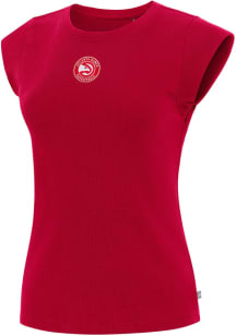Antigua Atlanta Hawks Womens Red Show Off Short Sleeve T-Shirt