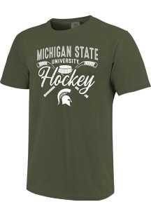 Michigan State Spartans Green Pucks & Sticks Short Sleeve T Shirt