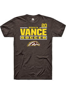 Meredith Vance Western Michigan Broncos Brown NIL Stacked Box Short Sleeve Player T Shirt