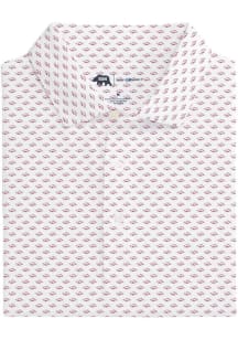 Onward Reserve Arkansas Razorbacks Mens White All over print Short Sleeve Fashion Polo