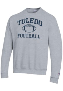 Champion Toledo Rockets Mens Grey Football Icon Powerblend Long Sleeve Crew Sweatshirt