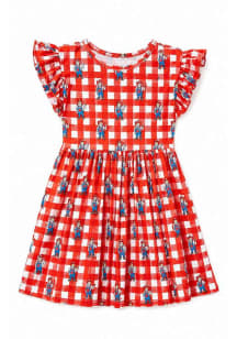 Nebraska Cornhuskers Girls Scarlet Red Plaid Short Sleeve Dress