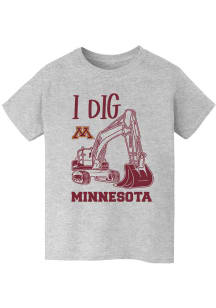 Vive La Fete Minnesota Golden Gophers Youth Grey Excavator Short Sleeve T-Shirt
