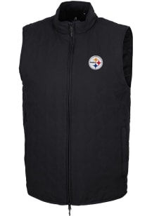 Antigua Pittsburgh Steelers Mens Black Rally Sleeveless Jacket