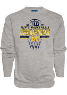 Blue 84 Michigan Wolverines Mens Grey 2026 Big Ten Men's Basketball Regular Season Champions Long..