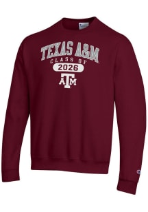 Champion Texas A&M Aggies Mens Maroon Class of 2026 Powerblend Long Sleeve Crew Sweatshirt