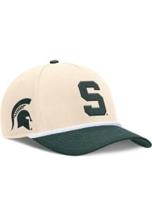 Nike Michigan State Spartans Primetime Rise 5 Panel Rope Adjustable Hat - Natural
