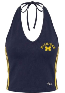Hype and Vice Michigan Wolverines Womens Navy Blue Cheer Halter Tank Top
