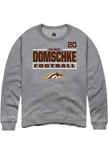Palmer Domschke Western Michigan Broncos Mens Grey Football NIL Stacked Box Player Crew