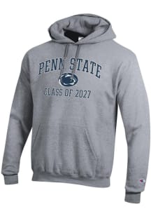 Champion Penn State Nittany Lions Mens Grey Font Class of 2027 Powerblend Long Sleeve Hoodie